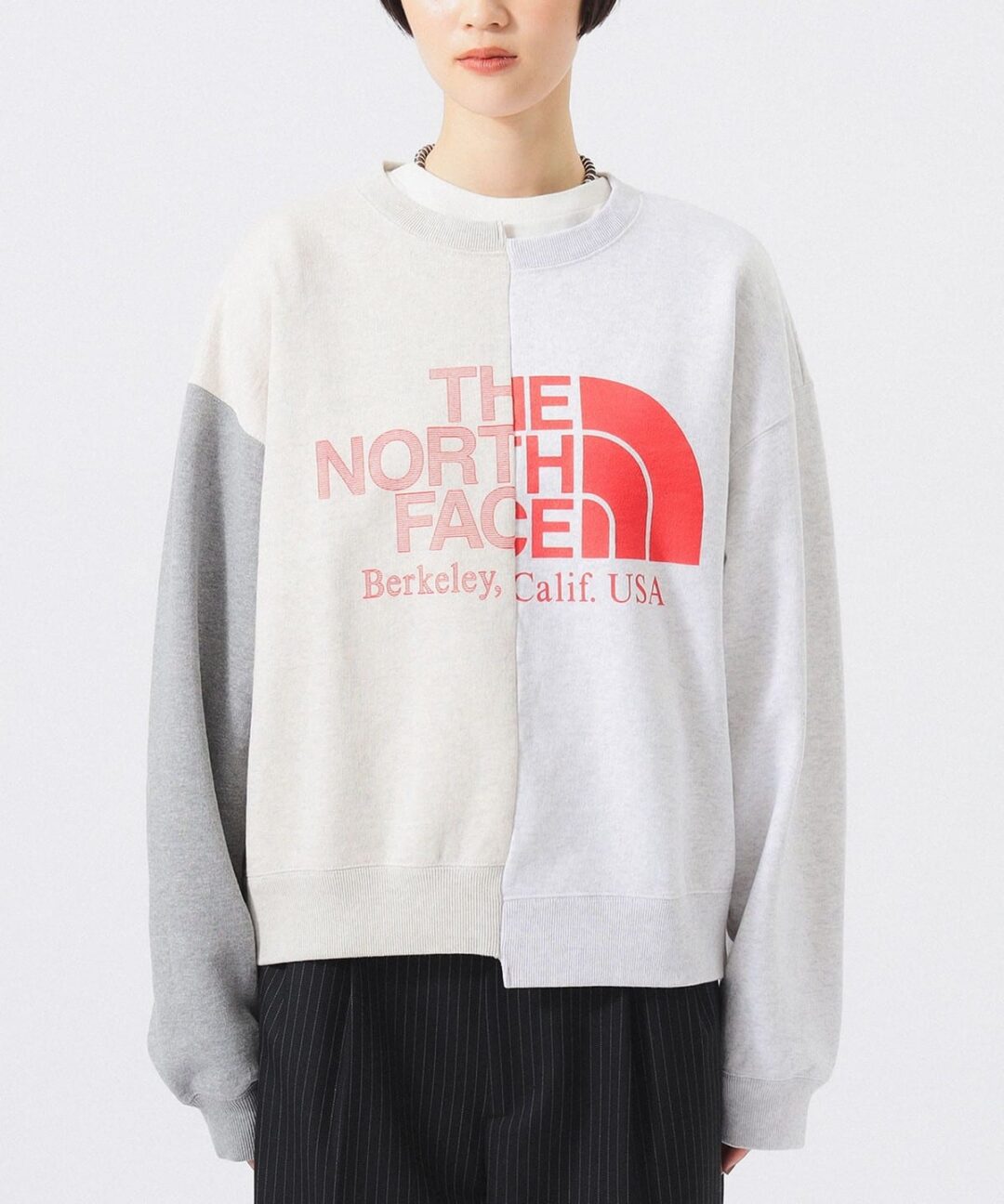 THE NORTH FACE PURPLE LABEL BEAMS BOY アシメ ロゴ スウェット