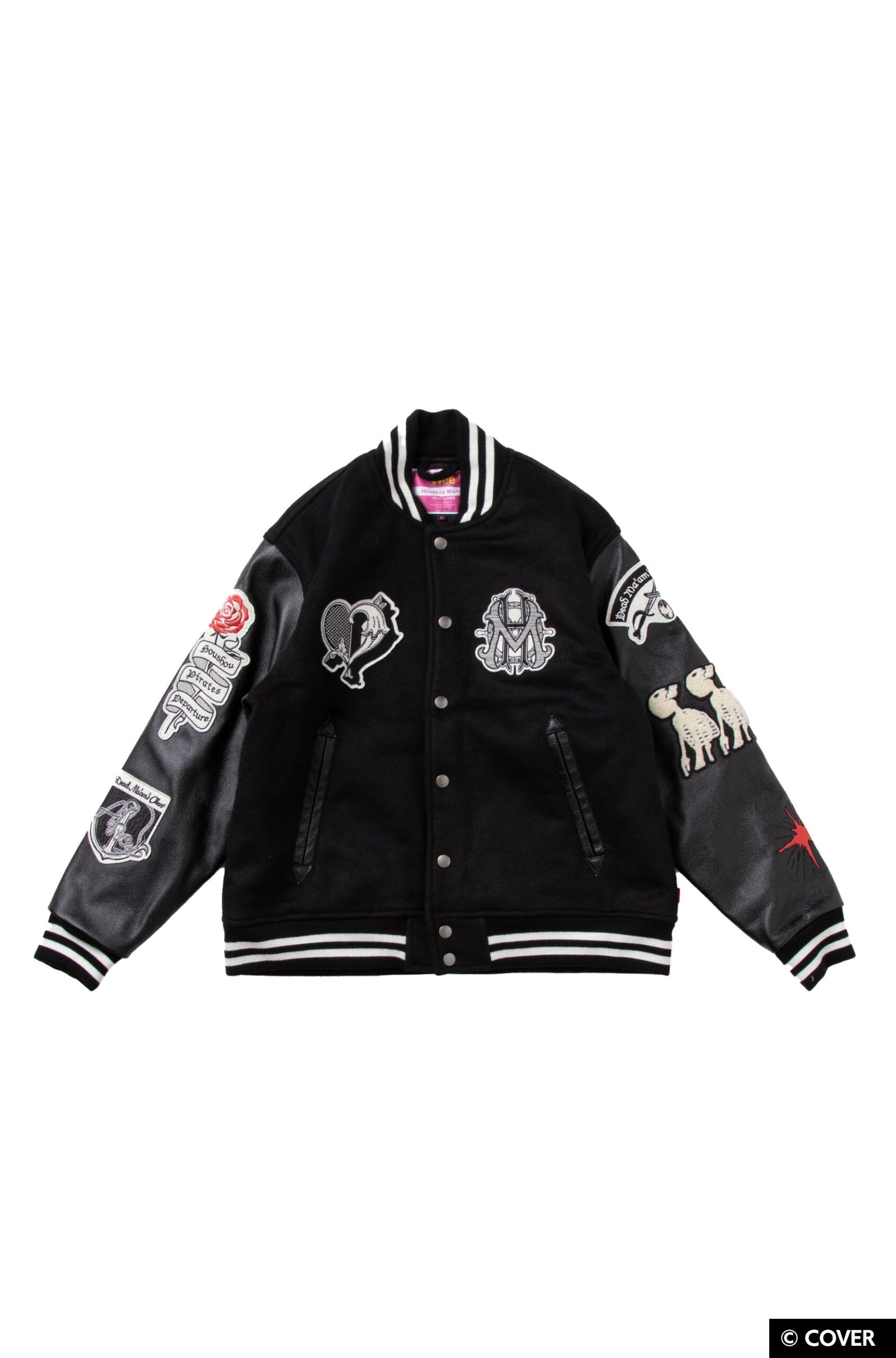 VTee × 宝鐘マリン VARSITY JACKET フロント
