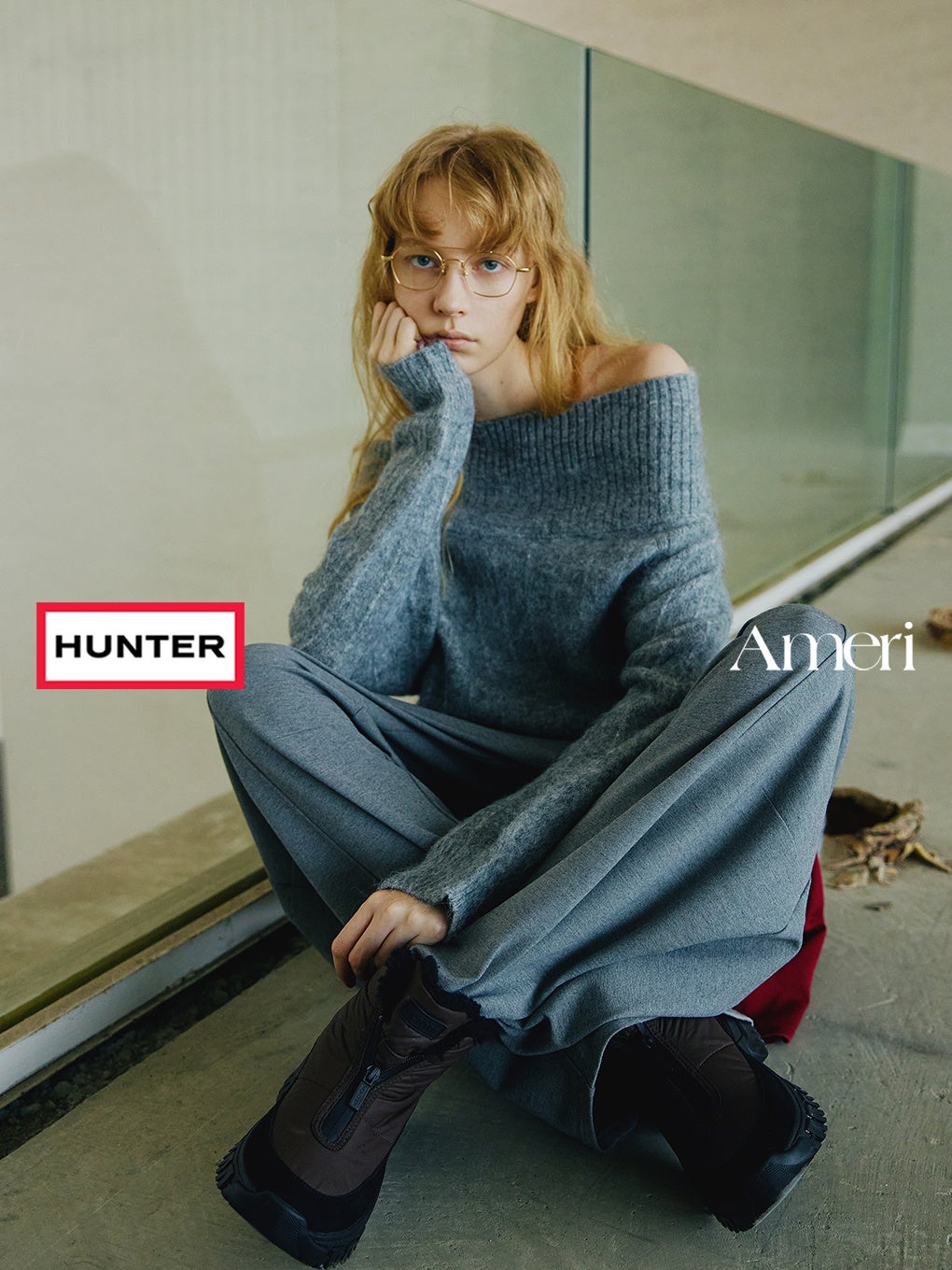 HUNTER × Ameri ZIP SNOW TRAINER 着用イメージ