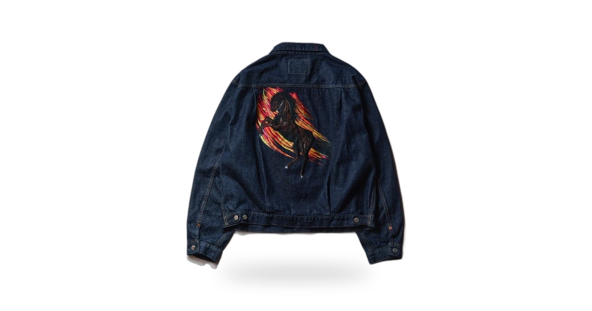 ANACHRONORM YOKOBURI HORSE EMBROIDERED DENIM JACKET