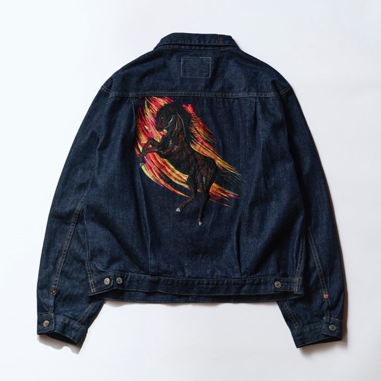 ANACHRONORM YOKOBURI HORSE EMBROIDERED DENIM JACKET
