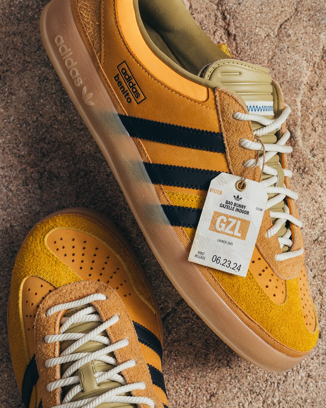 Bad Bunny × adidas Gazelle Indoor Solar Gold