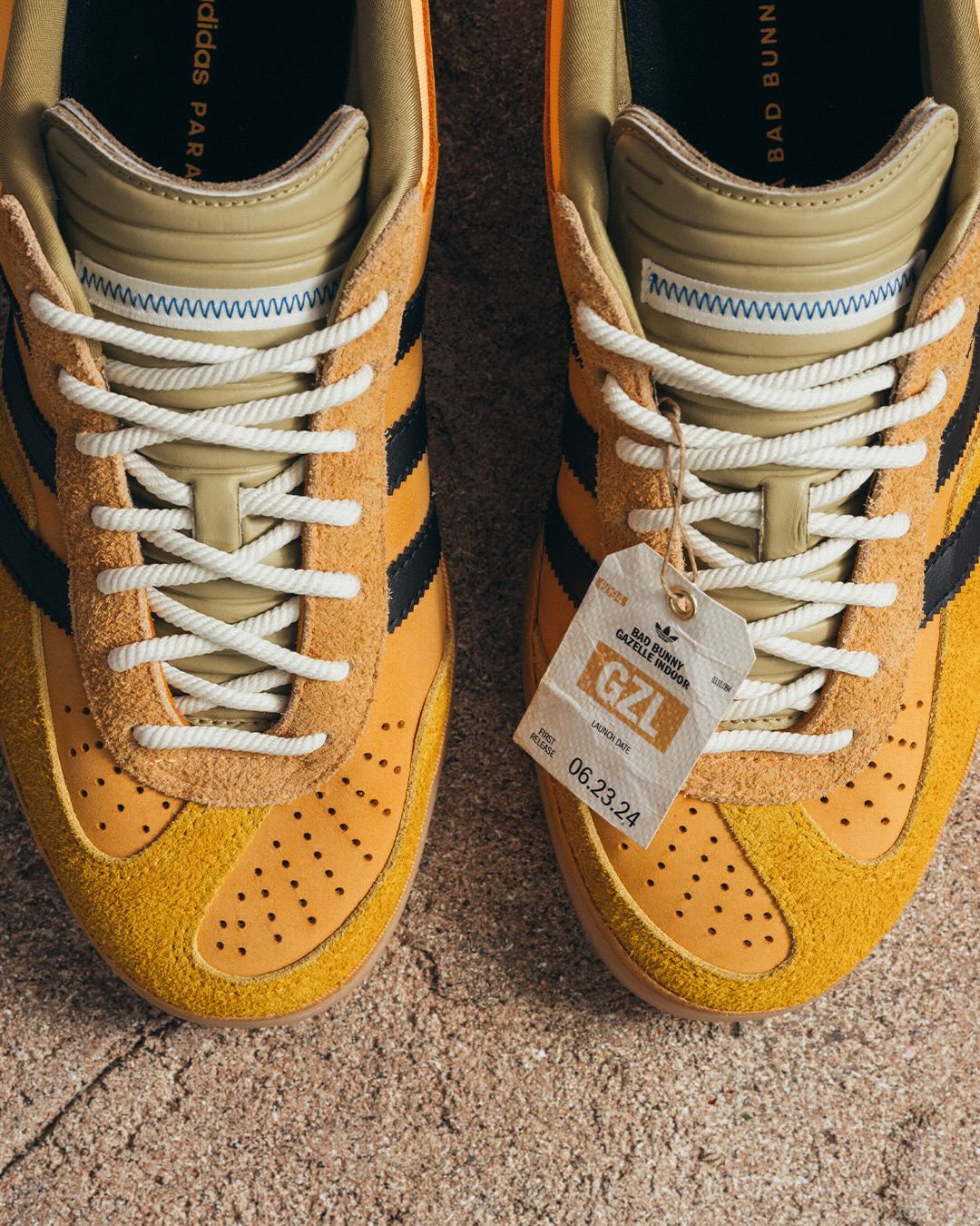 Bad Bunny × adidas Gazelle Indoor Solar Gold