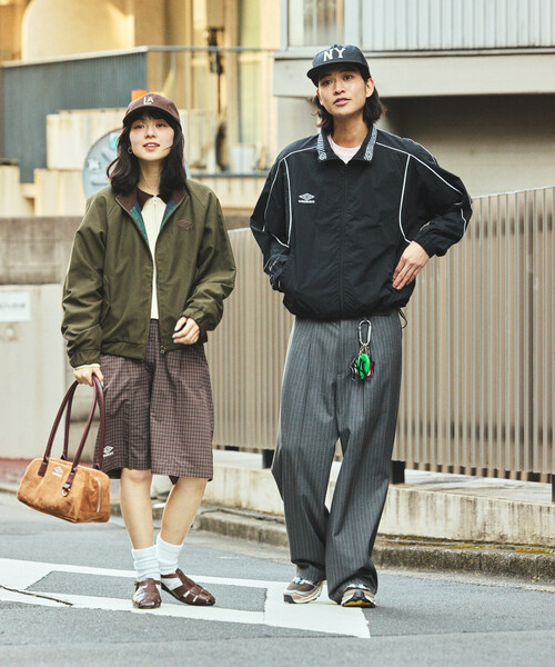 MSG × UMBRO Stand Neck Piping Drawcord Nylon Track Jacket