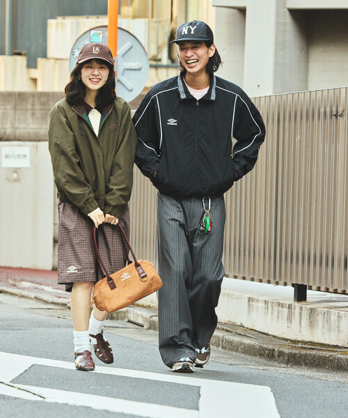 MSG × UMBRO Stand Neck Piping Drawcord Nylon Track Jacket