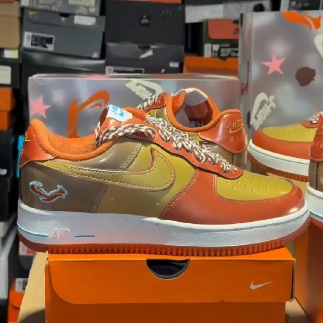 NIGO × j-hope × Nike Air Force 1 '01 Burnt Sunrise and Metallic Gold