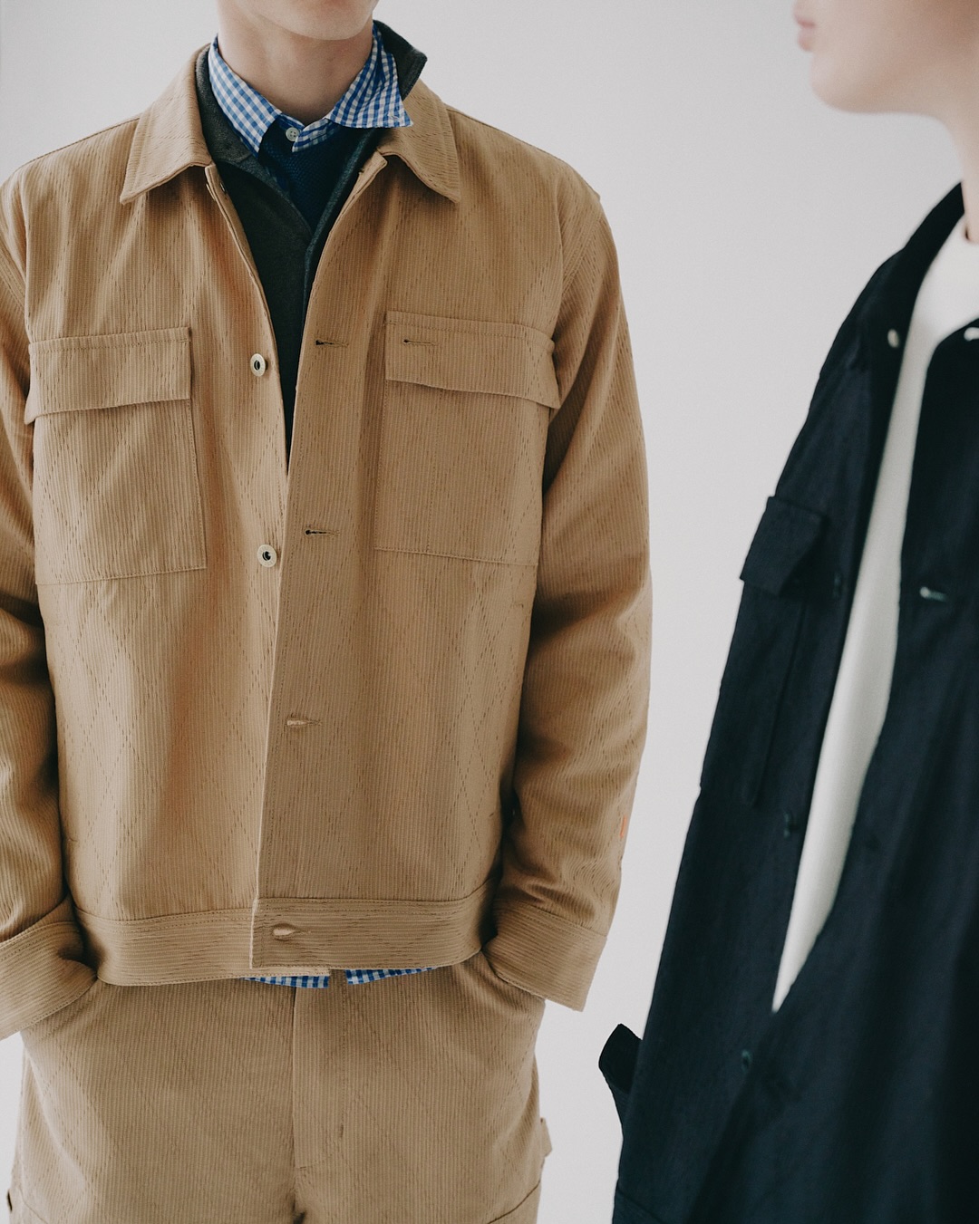 UNIVERSAL OVERALL x BEAMS Diamond Jacquard Track Jacket